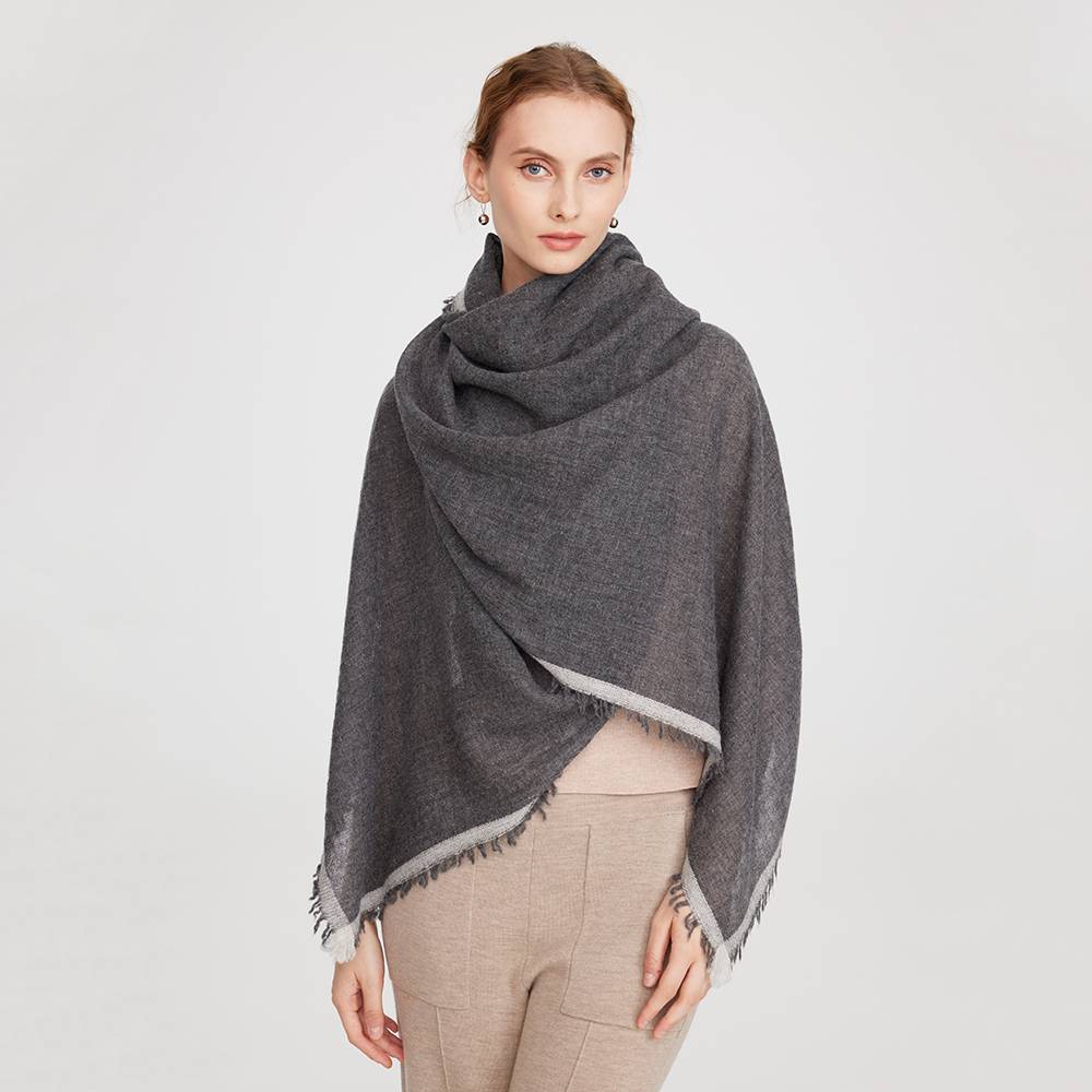 Lyn Pure Cashmere Fringed Wrap