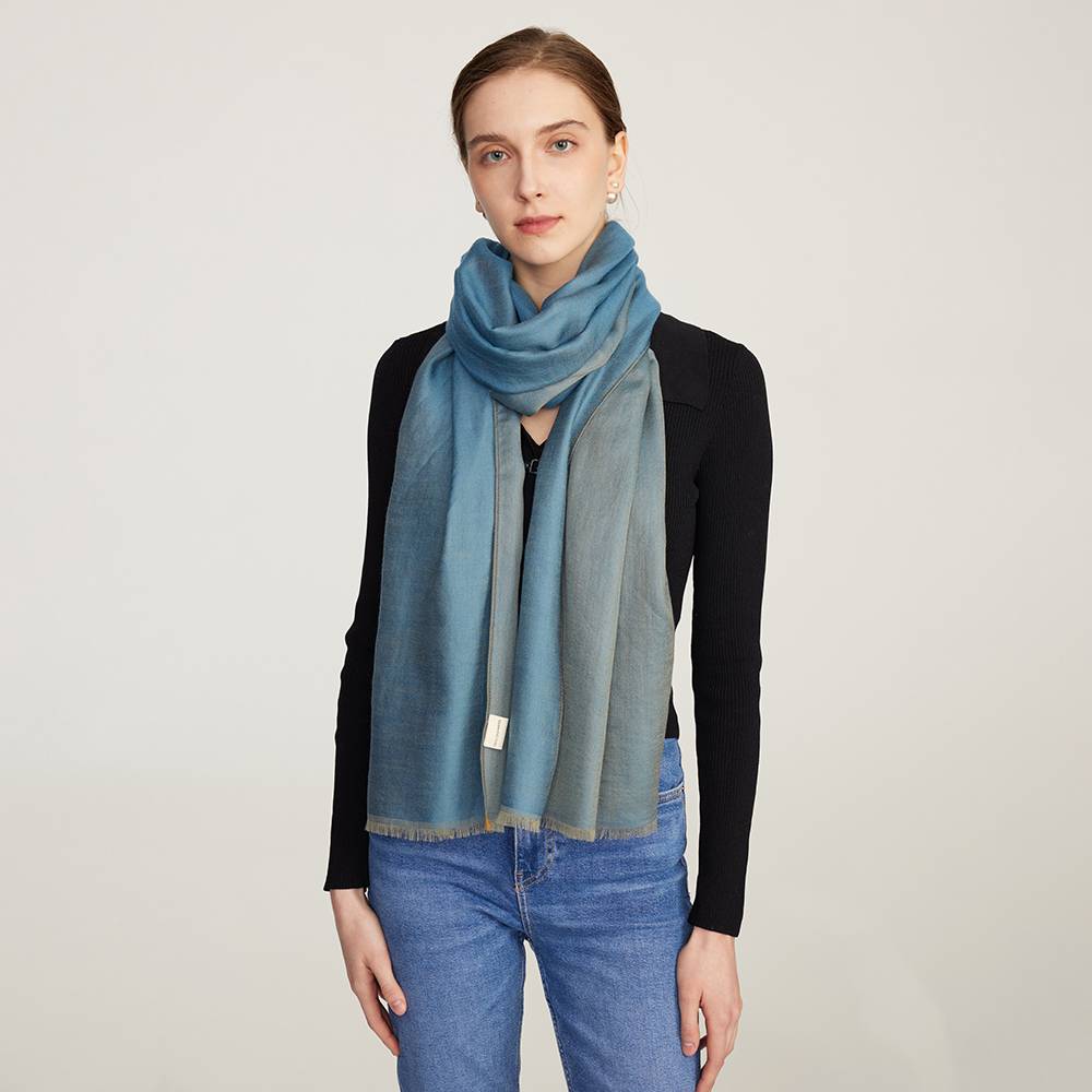 ALAIA Navy Brown Reversible Wool Knit Snap Capelet Scarf Shawl main image 1
