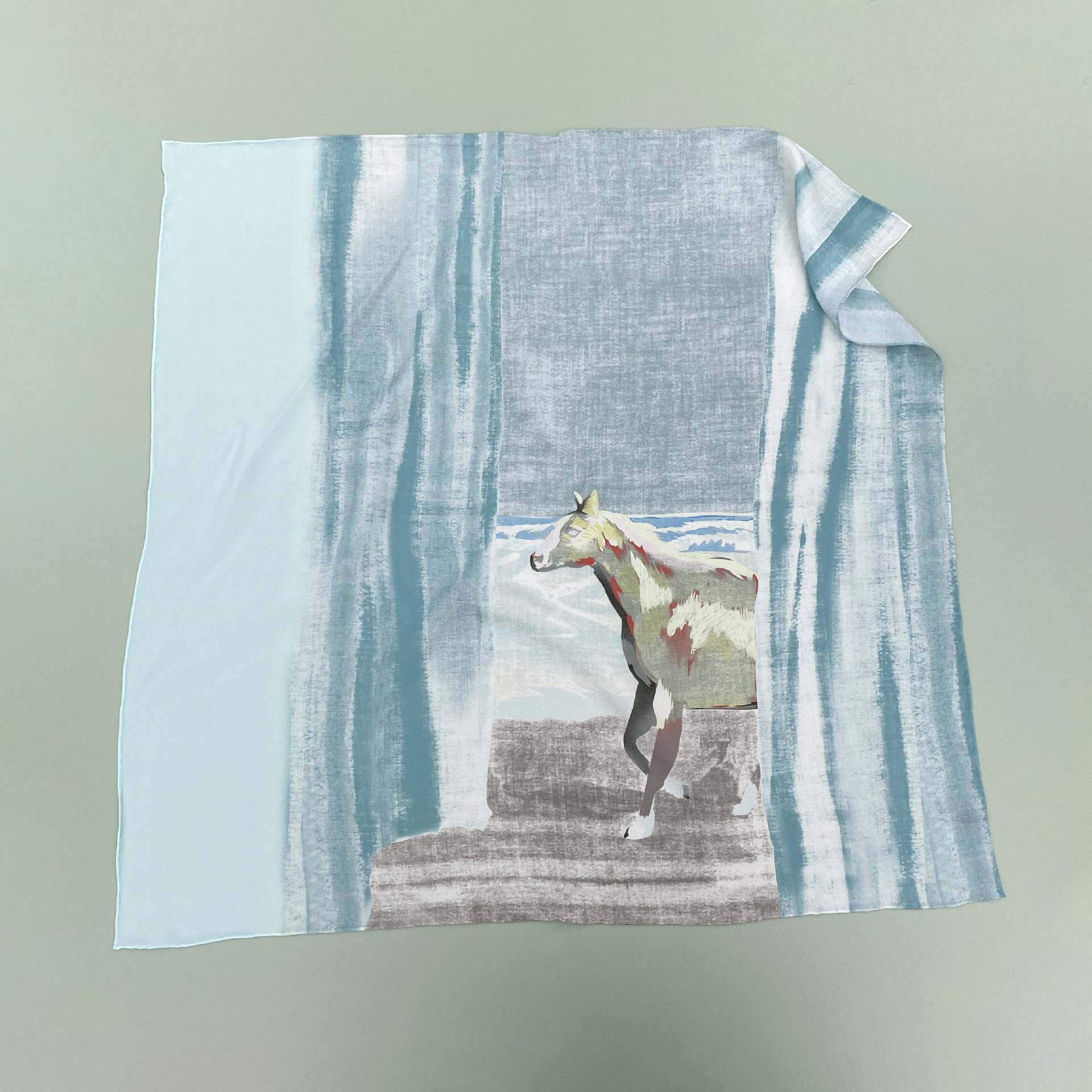 Rin Horse Square Silk Scarf
