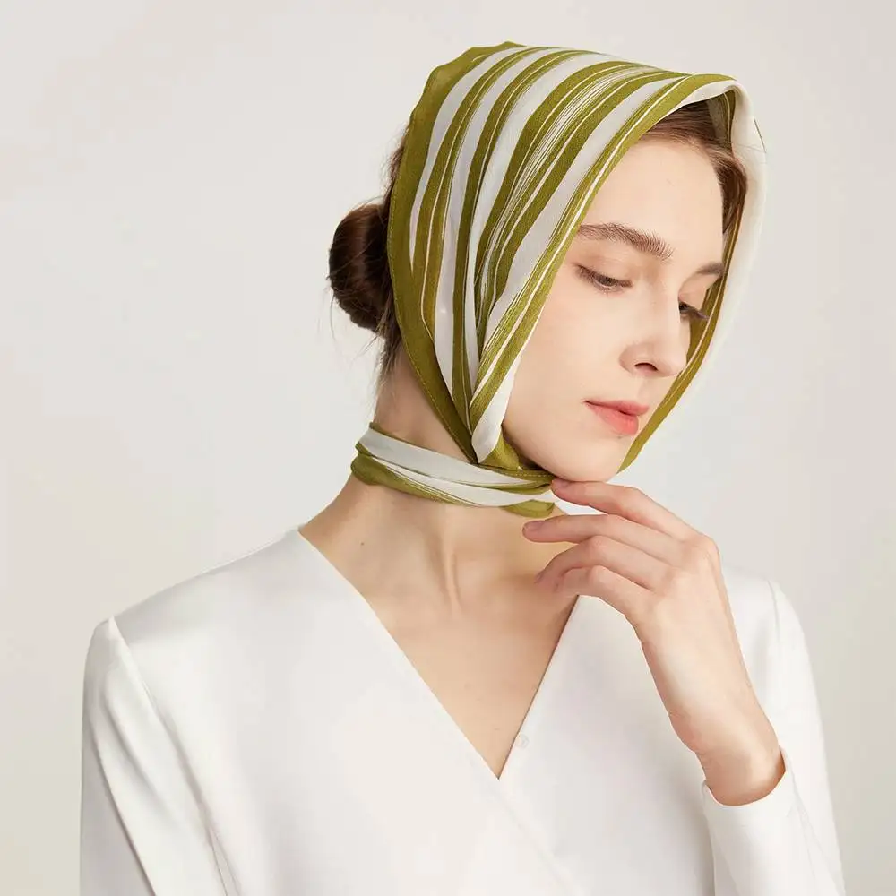 Ike Striped Neckerchief Silk Scarf | Peili